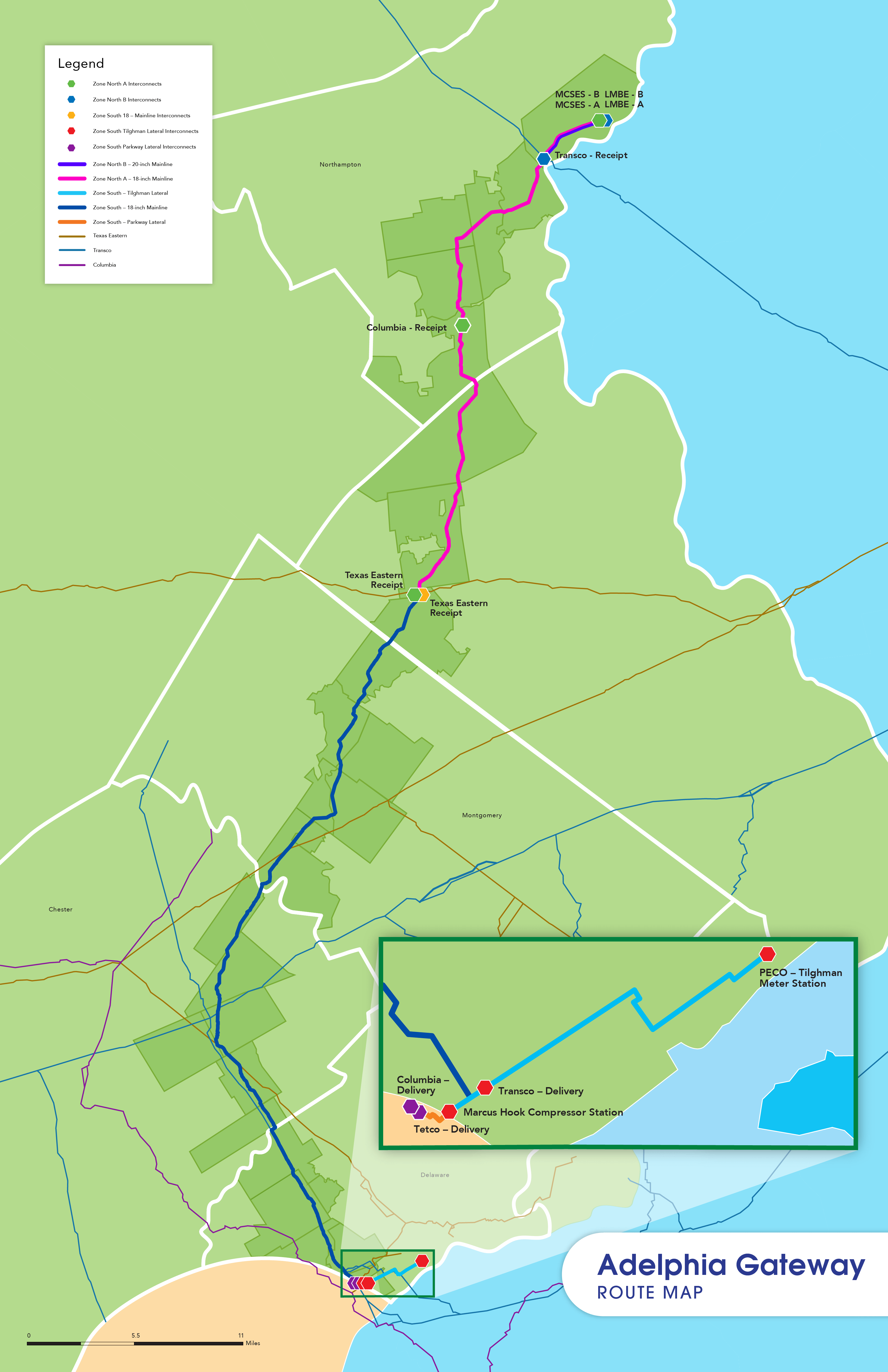 Adelphia Gateway Route Map